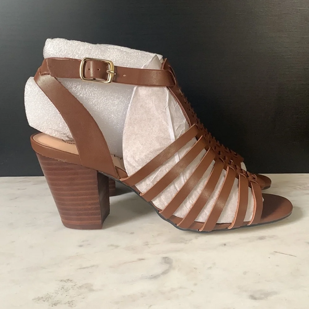 Belle Vita Brown Lissie Heeled Gladiator Sandals